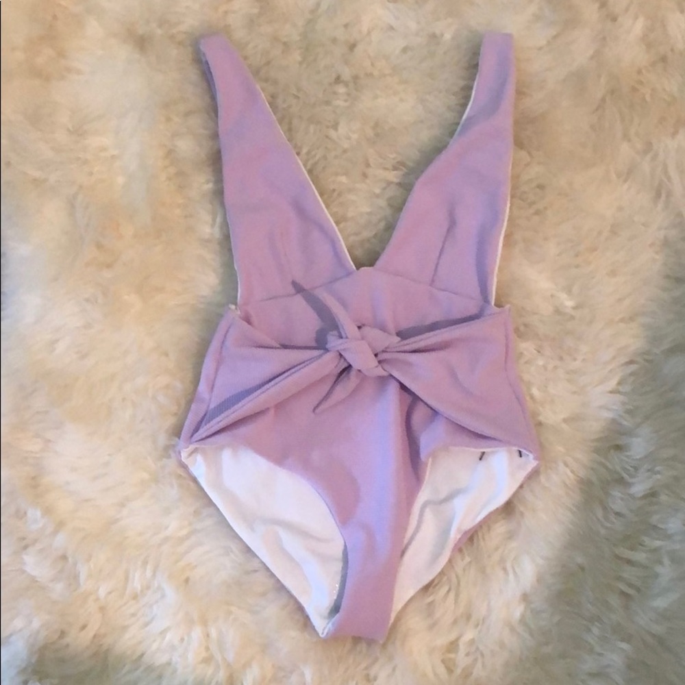βSOLDβ π SKYE + Staghorn Tie Up Plunge Swimsuit - Picture 7 of 8